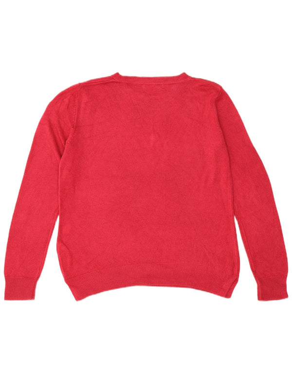 Maglione maglione con scollo a barca da donna Marks & Spencer UK 12 Acrilico rosa medio