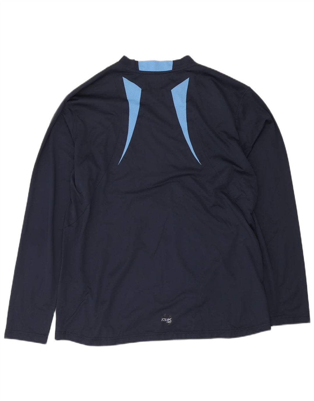 Top Reebok da uomo a maniche lunghe XL blu navy in poliestere color block
