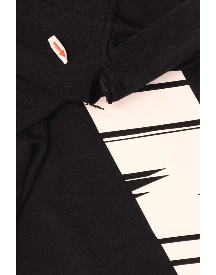 Felpa con cappuccio e zip grafica Nike Dri Fit da uomo grande in poliestere nero