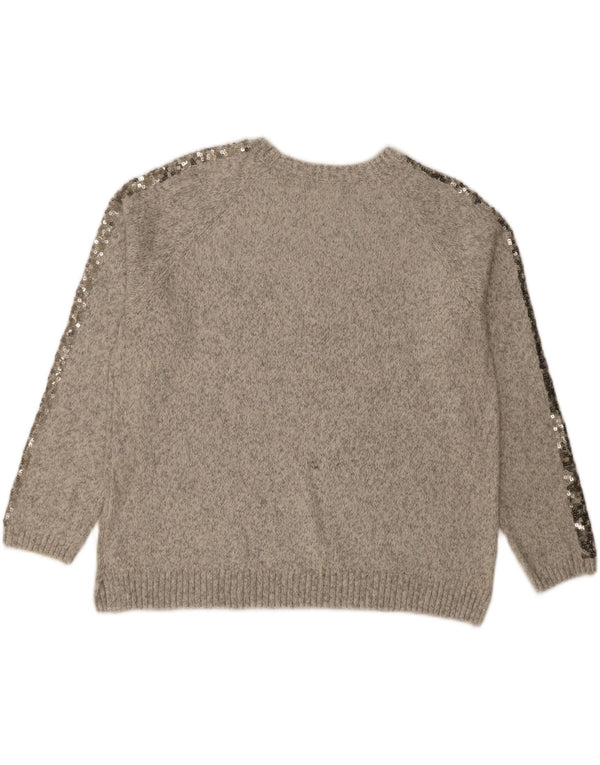 Maglione maglione girocollo da donna Marks & Spencer UK 16 grande grigio screziato