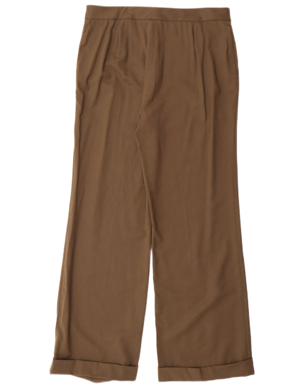 Pantaloni da abito svasati da donna Ralph Lauren US 10 Large W32 L32 Lana kaki