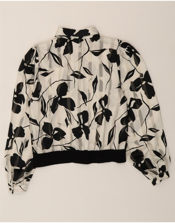 CANDA Womens Shirt Blouse EU 42 Large Black Floral Polyester Vintage Canda and Second-Hand Canda from Messina Hembry 