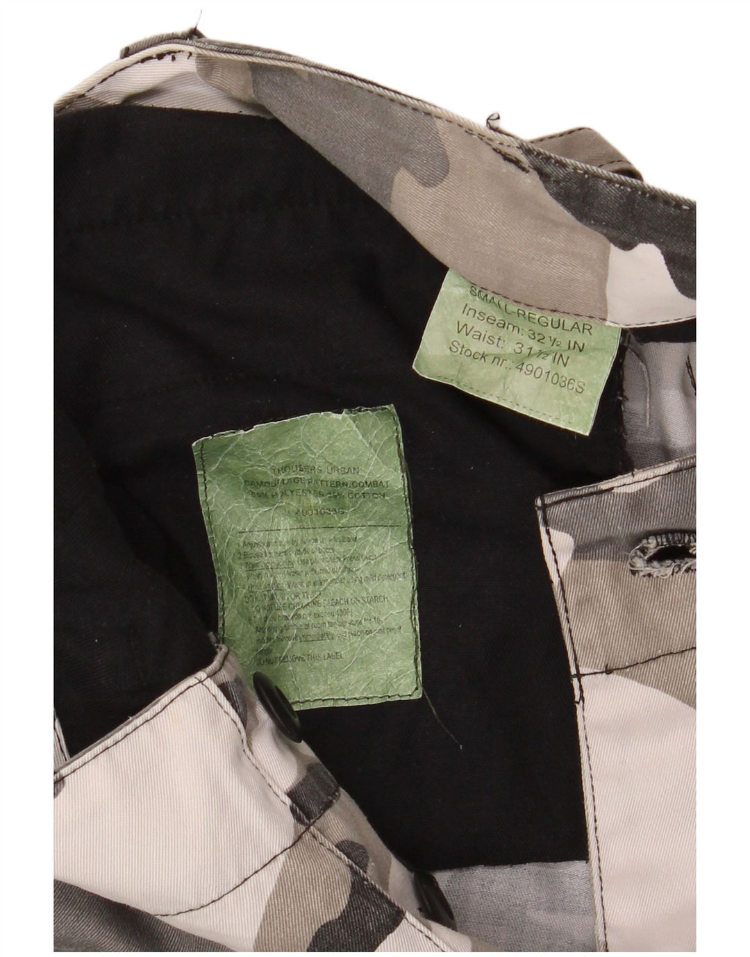 Pantaloni cargo regolari da uomo VINTAGE piccoli W31,5 L32,5 mimetici grigi