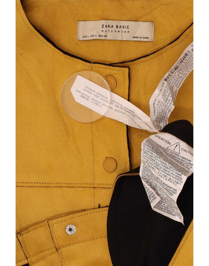 Giubbotto bomber corto da donna Zara UK 16 grande giallo poliestere