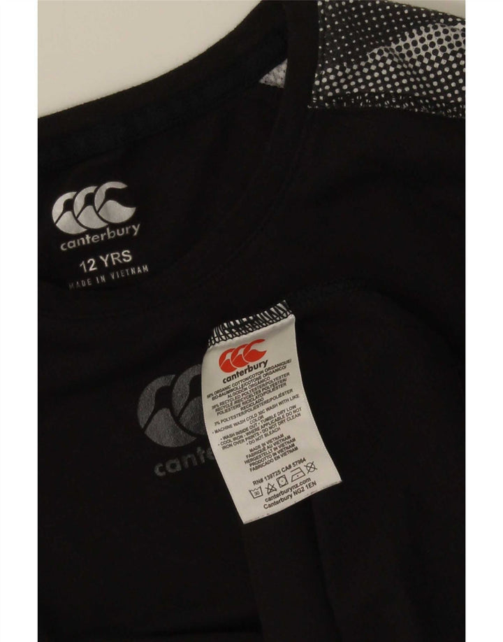 Top Canterbury da bambino a vestibilità regolare a maniche lunghe, 11-12 anni, colore nero