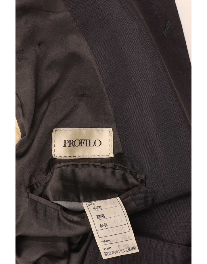 Giacca blazer doppiopetto da uomo con maniche a 3/4 Profilo UK 38 Grigio medio