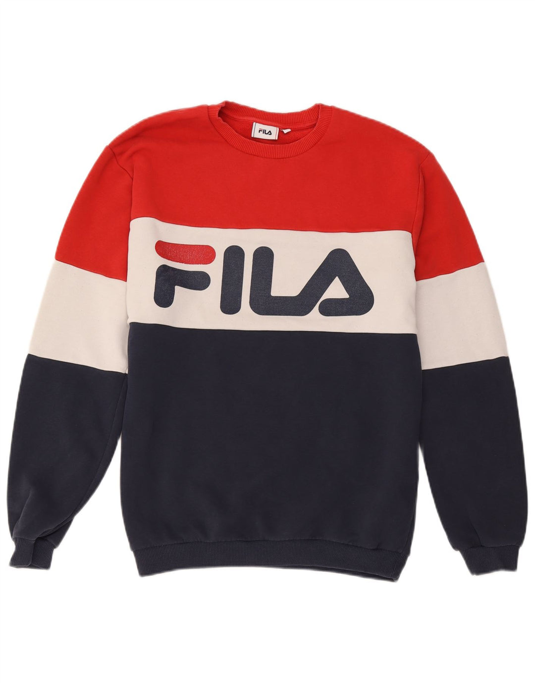 Fila Felpa grafica da uomo Maglione in cotone color block medio multicolore
