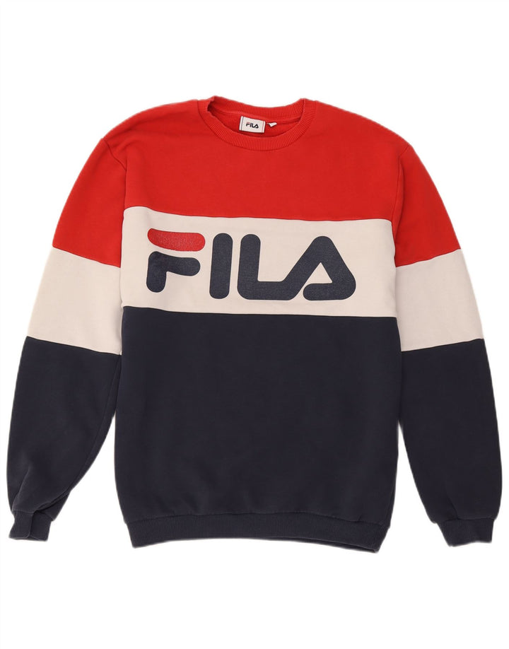 Fila Felpa grafica da uomo Maglione in cotone color block medio multicolore