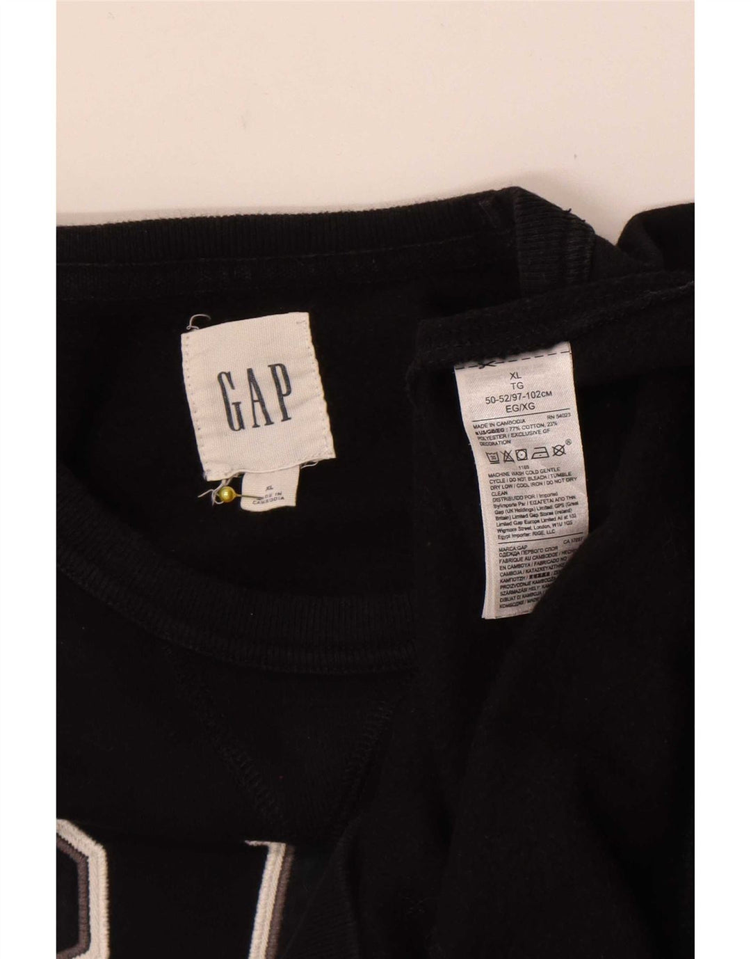 Felpa grafica da uomo Gap Jumper XL in cotone nero