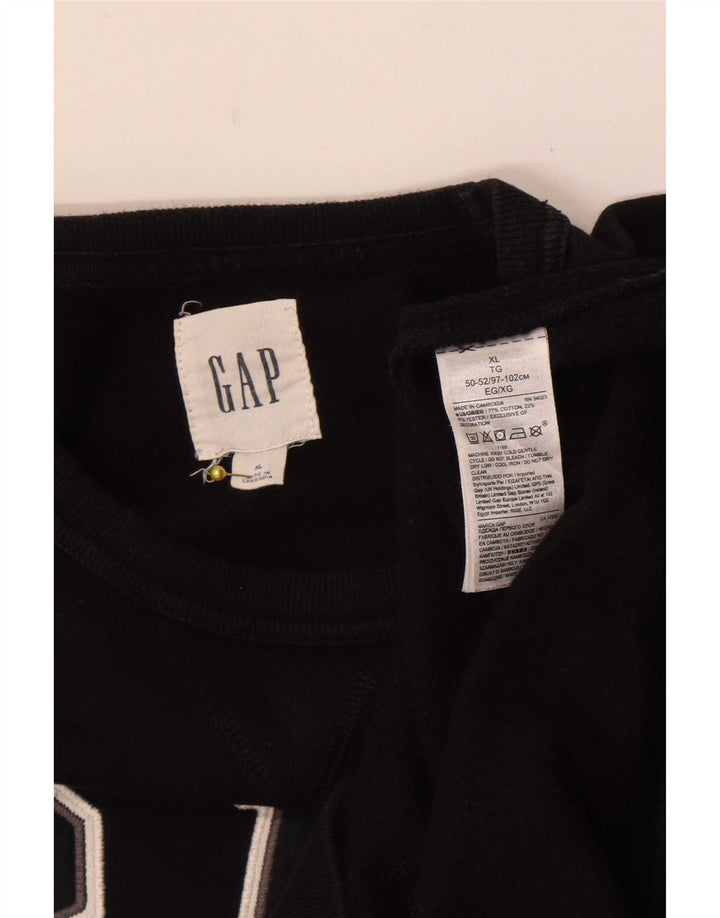 Felpa grafica da uomo Gap Jumper XL in cotone nero
