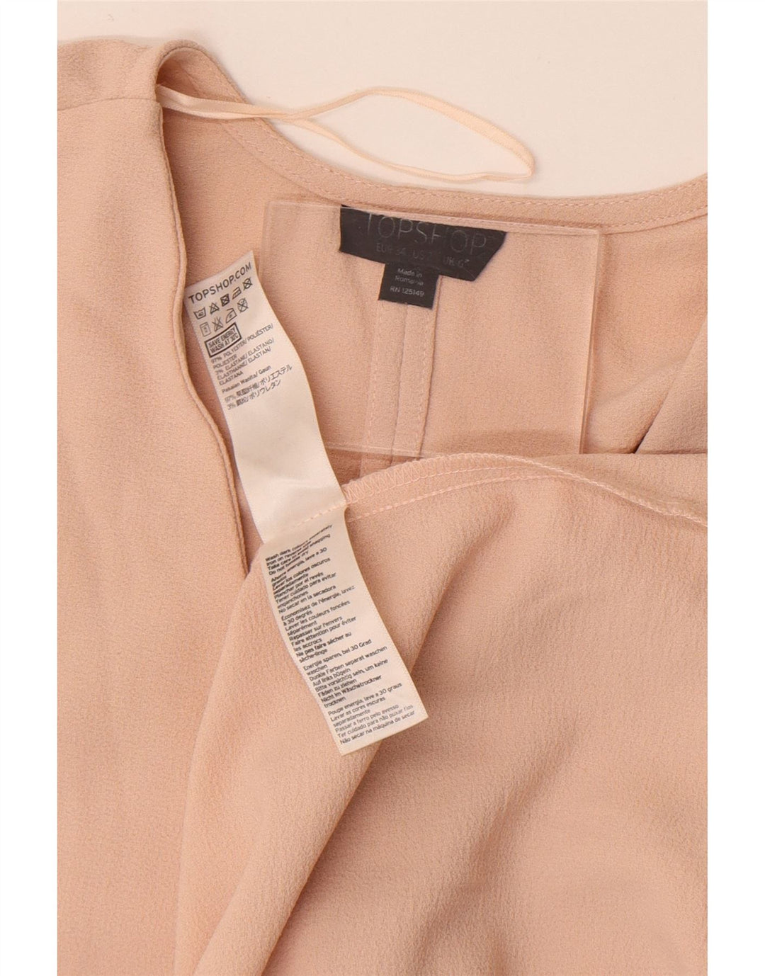 Topshop Abito da donna a portafoglio a pipistrello UK 6 XS Poliestere beige
