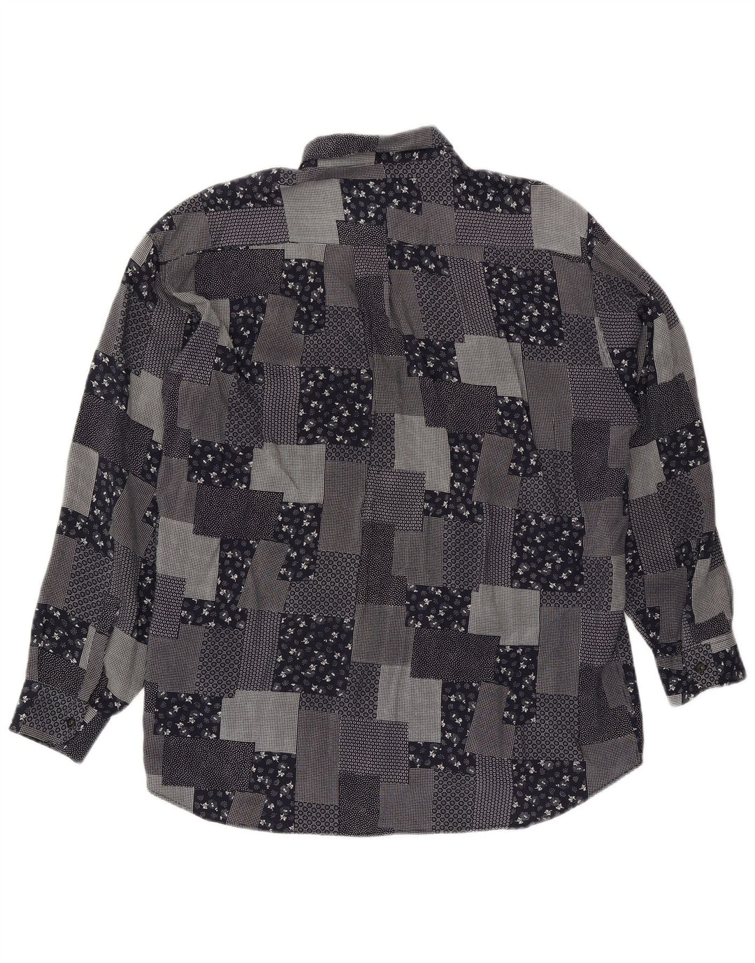 Camicia Uomo VINTAGE XL Nera Patchwork Viscosa