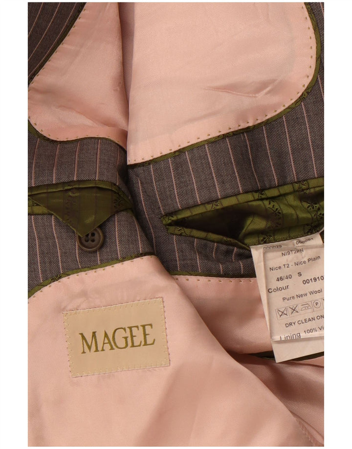 Giacca blazer da uomo a 2 bottoni Magee IT 46 piccola lana vergine gessata grigia