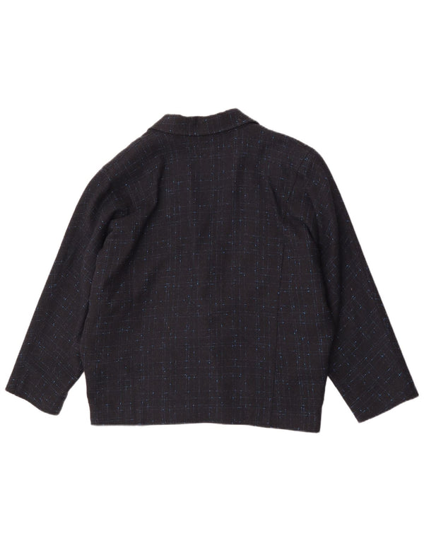Giacca blazer oversize da donna vintage EU 34 XS blu navy a quadri