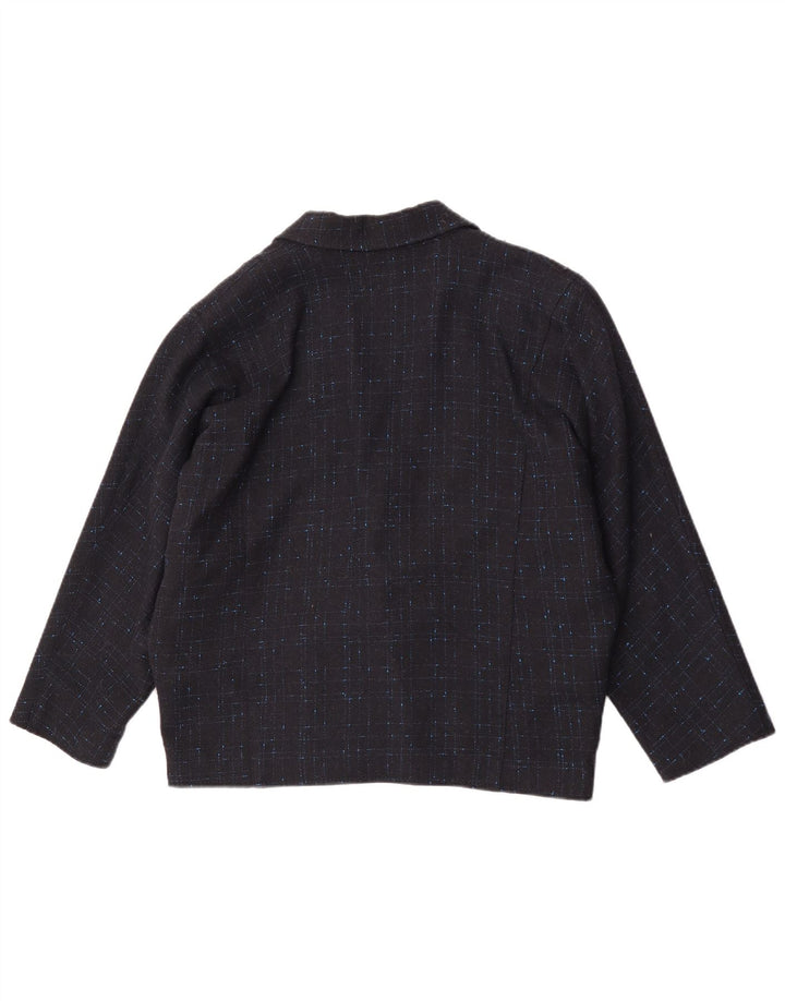Giacca blazer oversize da donna vintage EU 34 XS blu navy a quadri