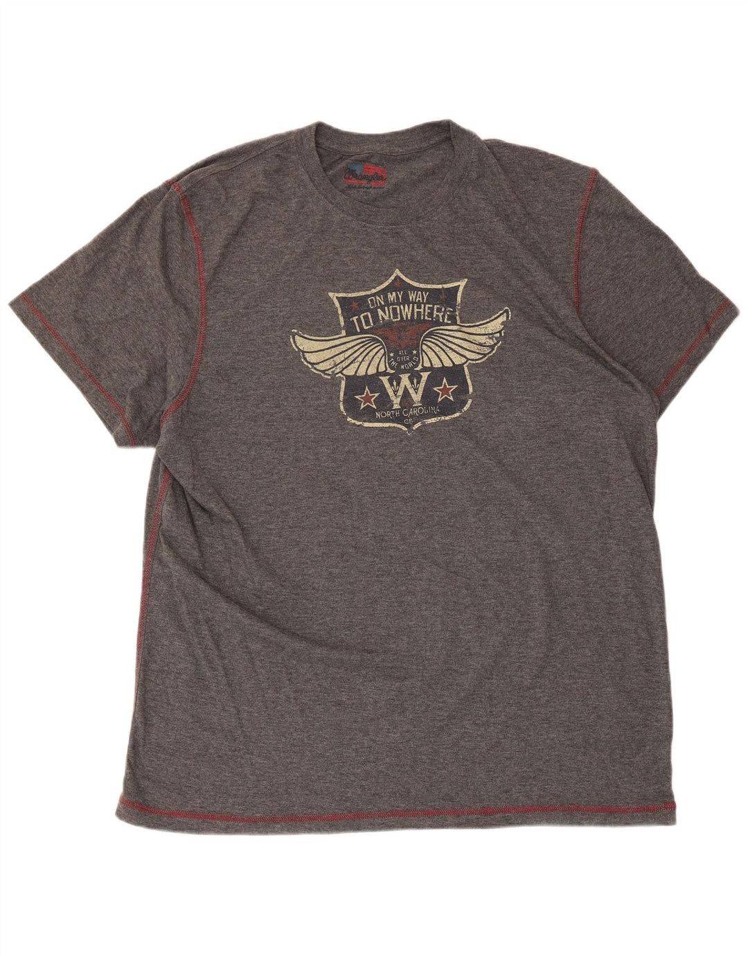 T-shirt grafica da uomo Wrangler Top XL poliestere grigio