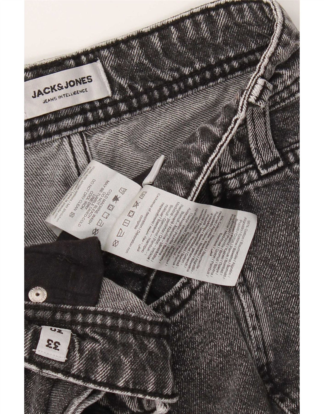 Jeans affusolati da uomo Jack & Jones W33 L30 cotone grigio