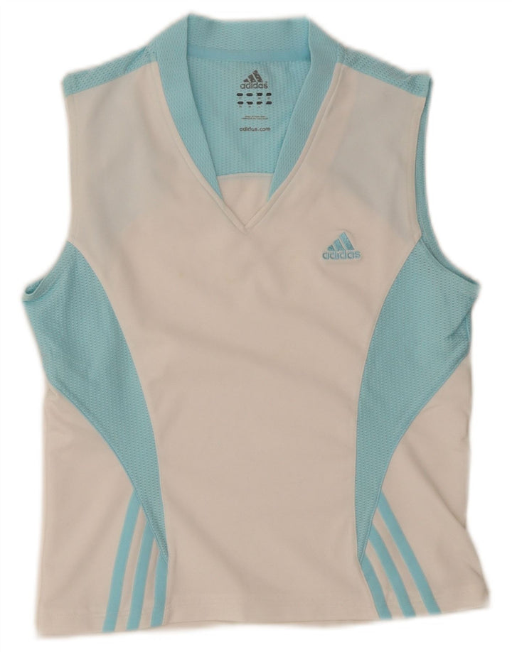 Canotta corta da donna Adidas UK 12 Medium White Colourblock