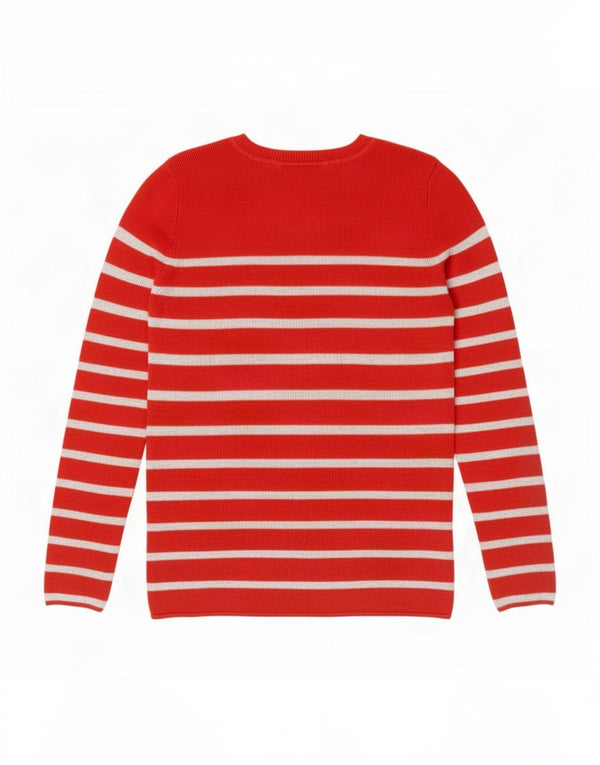 Maglione maglione girocollo da donna Tommy Hilfiger UK 8 piccolo rosso a righe