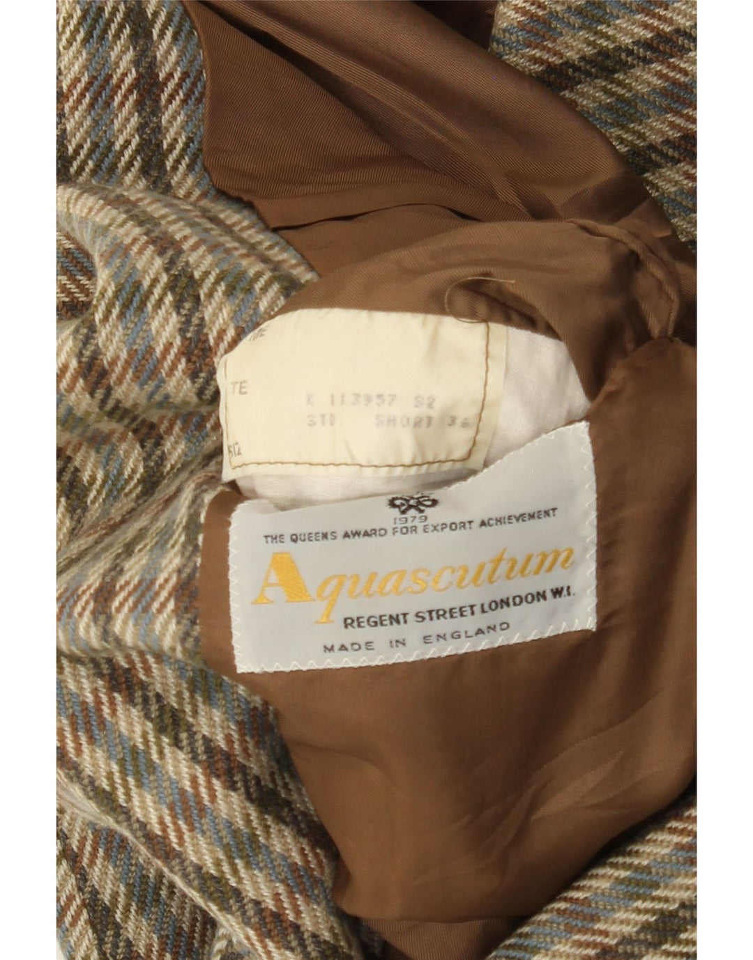 Giacca blazer da uomo a 2 bottoni Aquascutum UK 36 piccolo cashmere multicolore