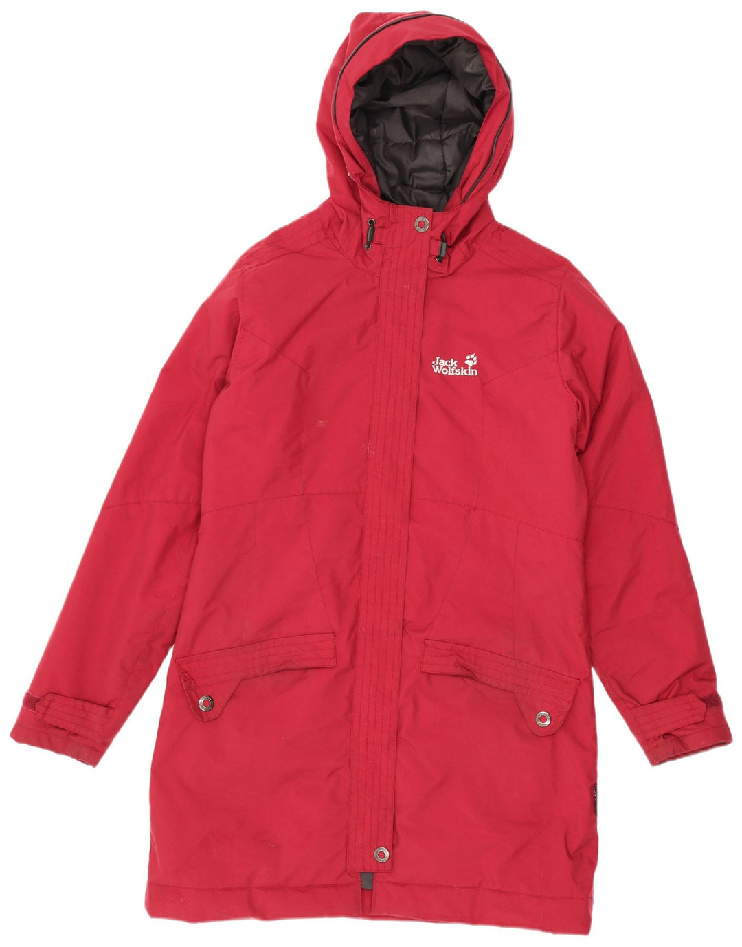 Giacca a vento con cappuccio da donna Jack Wolfskin UK 10 Small Poliestere rosso
