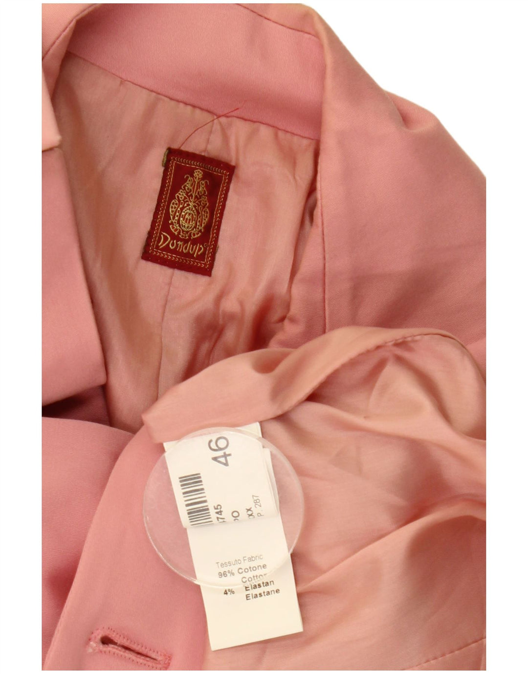 Giacca Blazer Doppiopetto Donna Dondup IT 46 Large Rosa Cotone