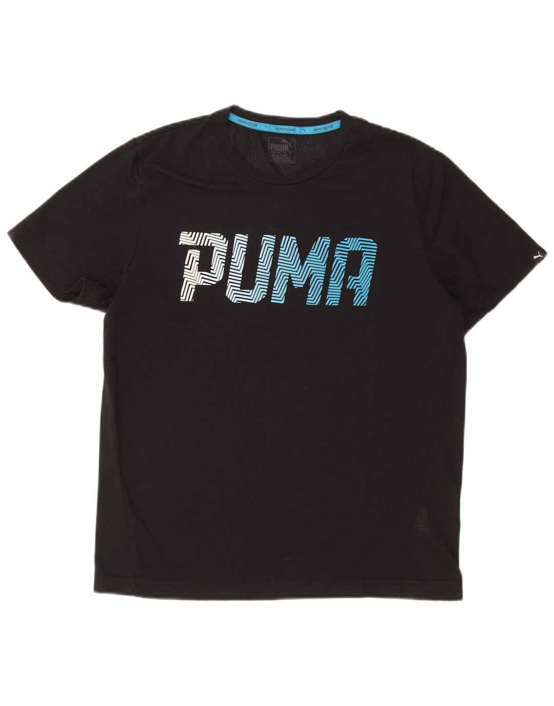 T-shirt grafica da uomo Puma Top in poliestere nero medio