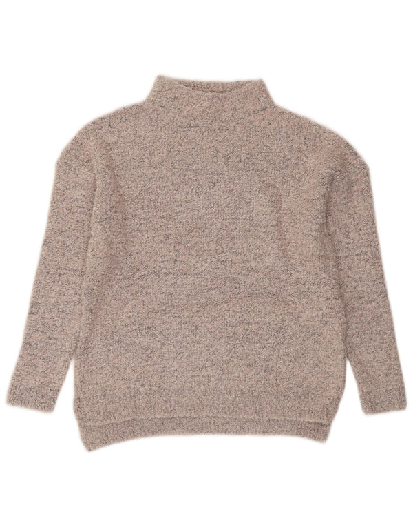 MARKS & SPENCER maglione da donna con collo alto e maglione UK 10 piccolo grigio