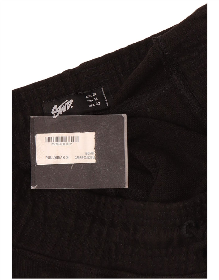 Pantaloncini sportivi da uomo Pull & Bear medio cotone nero