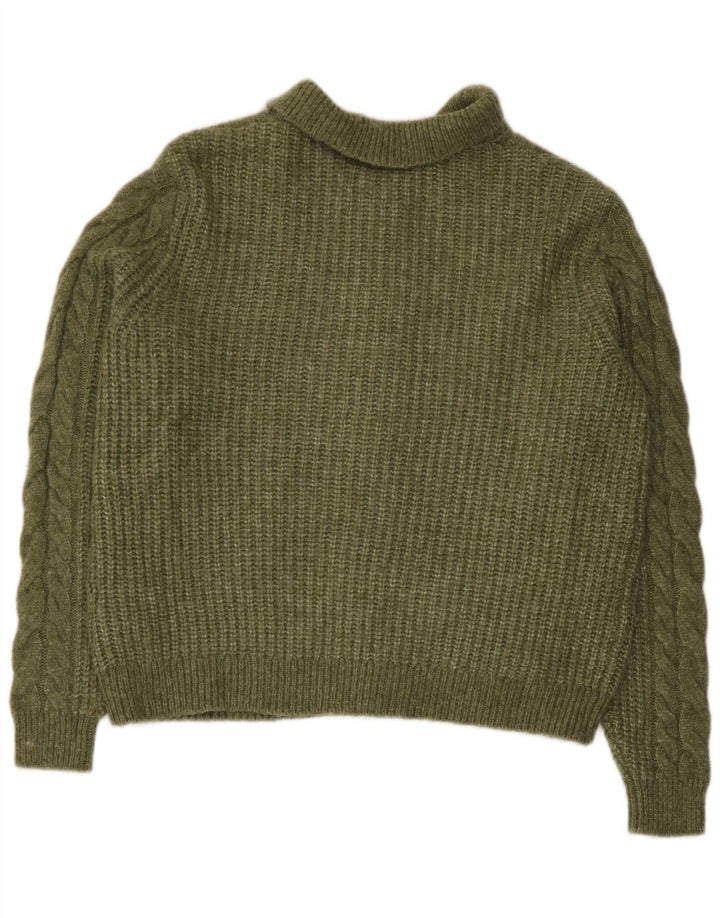 Maglione cardigan corto da donna Marks & Spencer UK 14 Acrilico verde medio