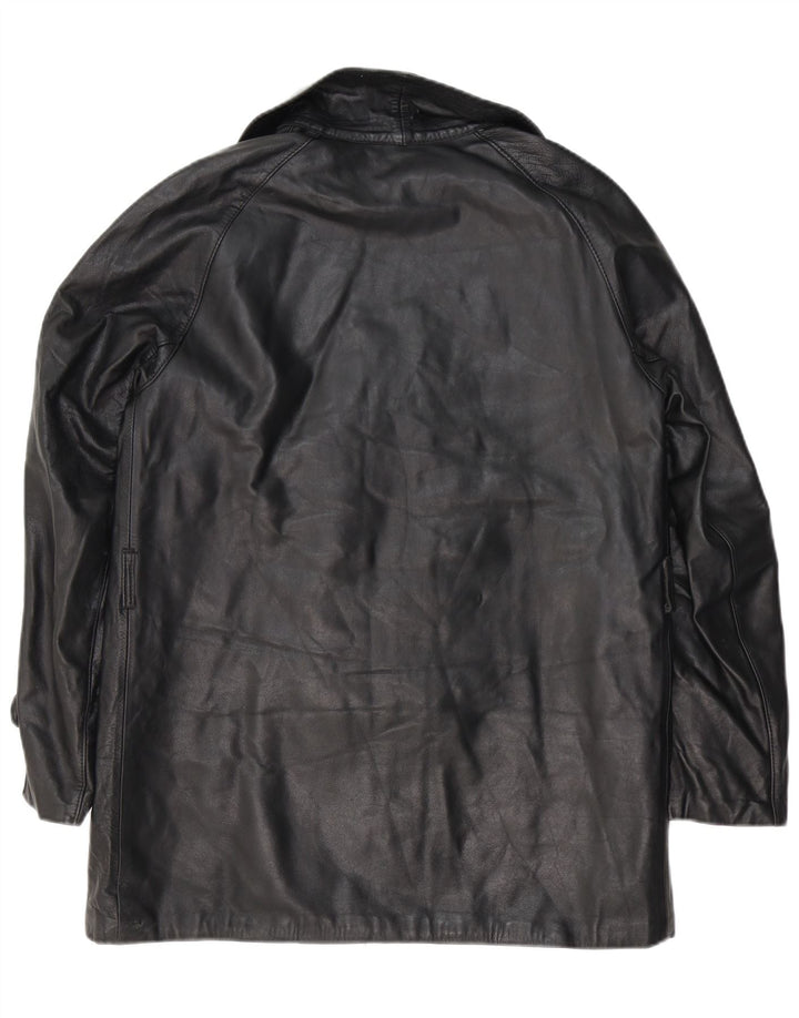 Giacca in pelle vintage da uomo UK 38 in pelle nera media