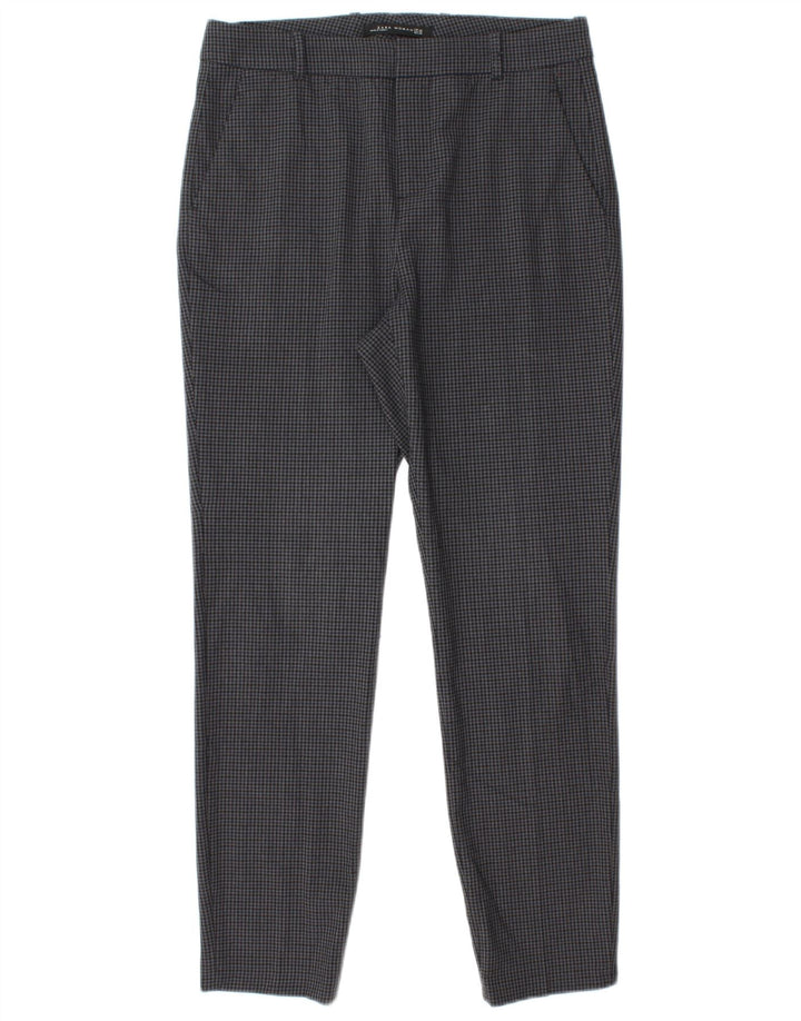 Pantaloni da abito slim da donna Zara EU 40 medi W30 L28 pied de poule grigio