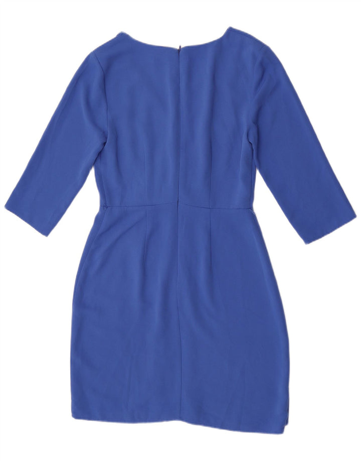 Abito tubino con maniche a 3/4 da donna Oasis UK 8 piccolo poliestere blu