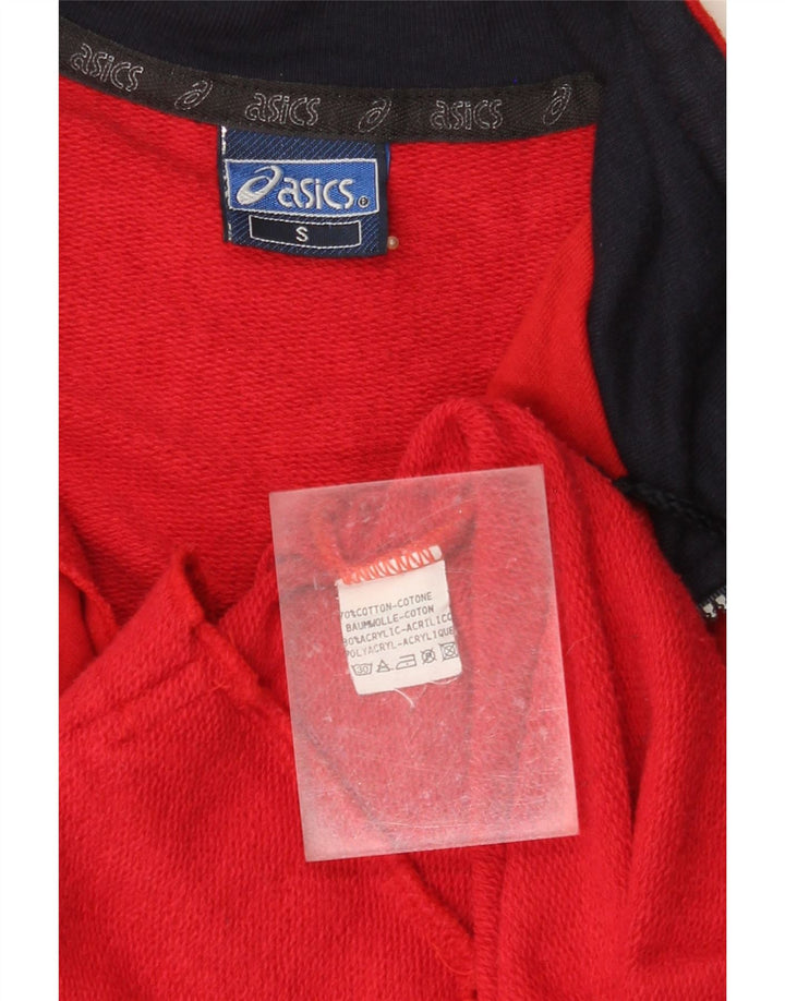 Giacca da ginnastica grafica ASICS da uomo, piccola, in cotone rosso