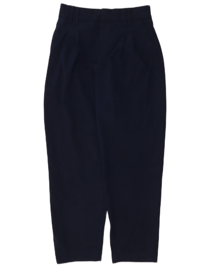 Pantaloni chino con pegging da donna Zara EU 34 2XS W28 L26 poliestere blu navy