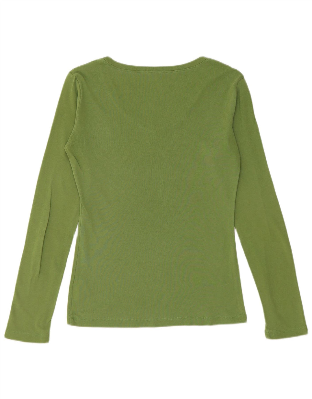 Tommy Hilfiger Donna Top Manica Lunga UK 12 Cotone Verde Medio