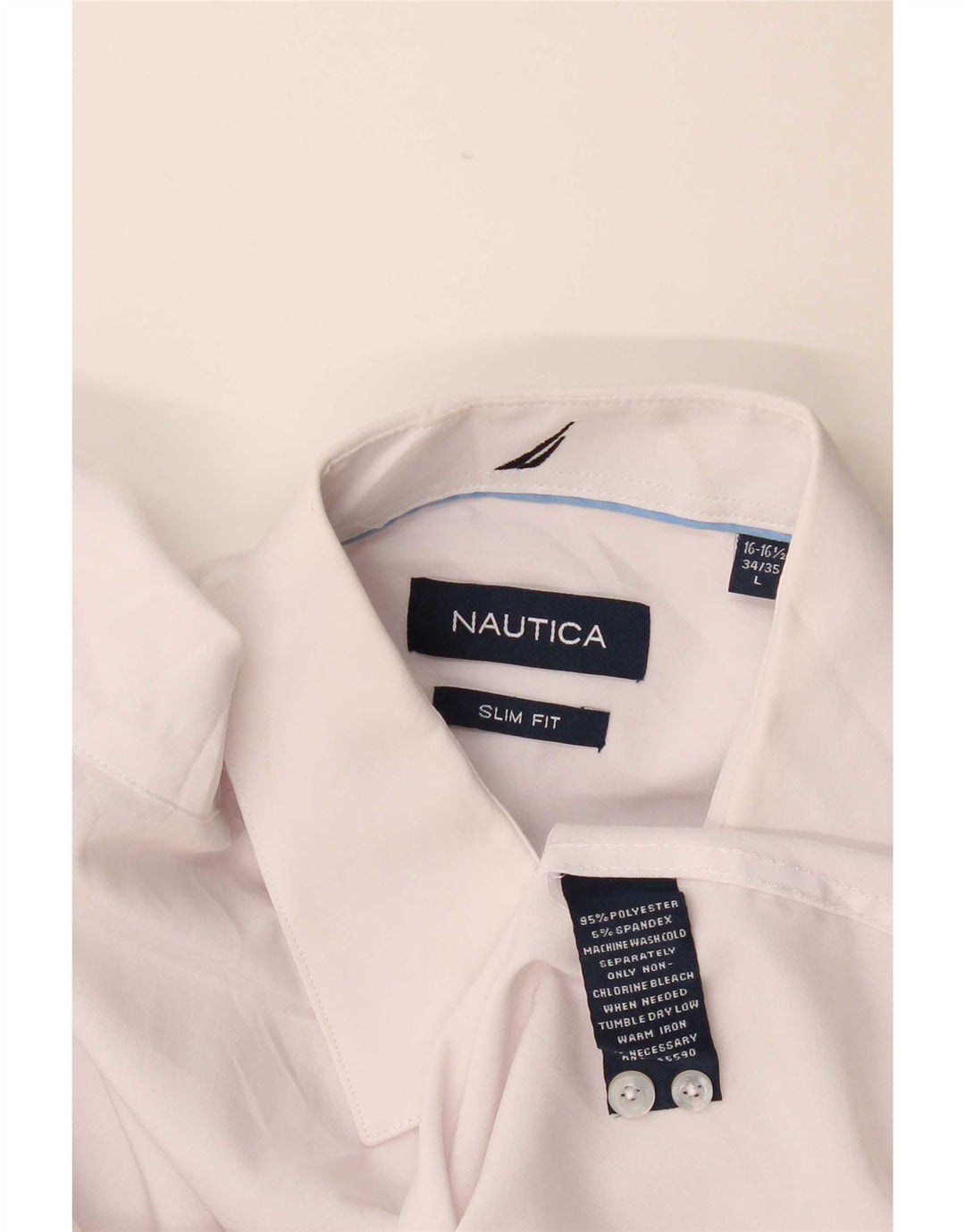 Camicia da uomo slim fit Nautica taglia 16 1/2 grande poliestere bianco
