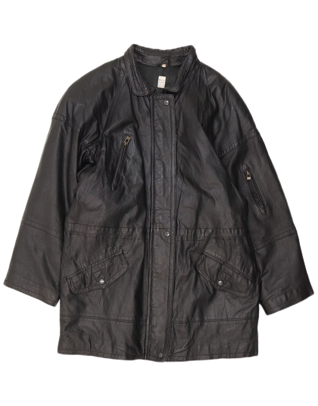 Giacca in pelle vintage da donna EU 40 media nera