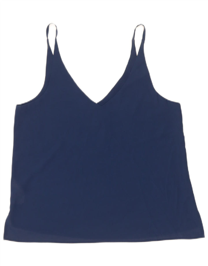 Topshop Canottiera da donna UK 10 Small Blu Navy Poliestere