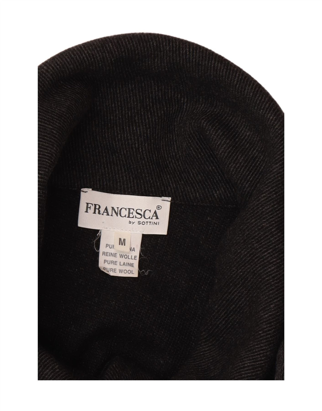 Cappotto a mantella da donna Francesca UK 14 Lana gessata grigio medio
