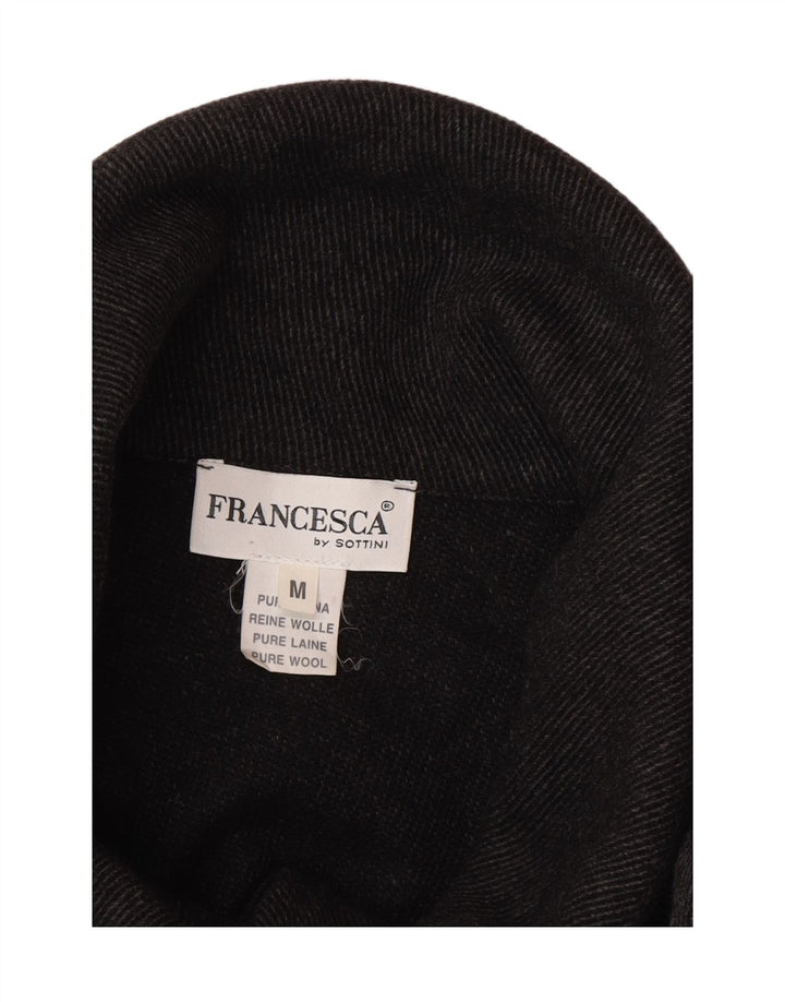 Cappotto a mantella da donna Francesca UK 14 Lana gessata grigio medio