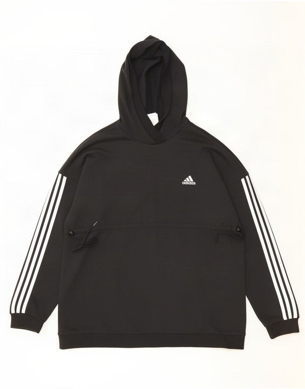 Felpa con cappuccio oversize da donna Adidas UK 20/22 XL poliestere nero