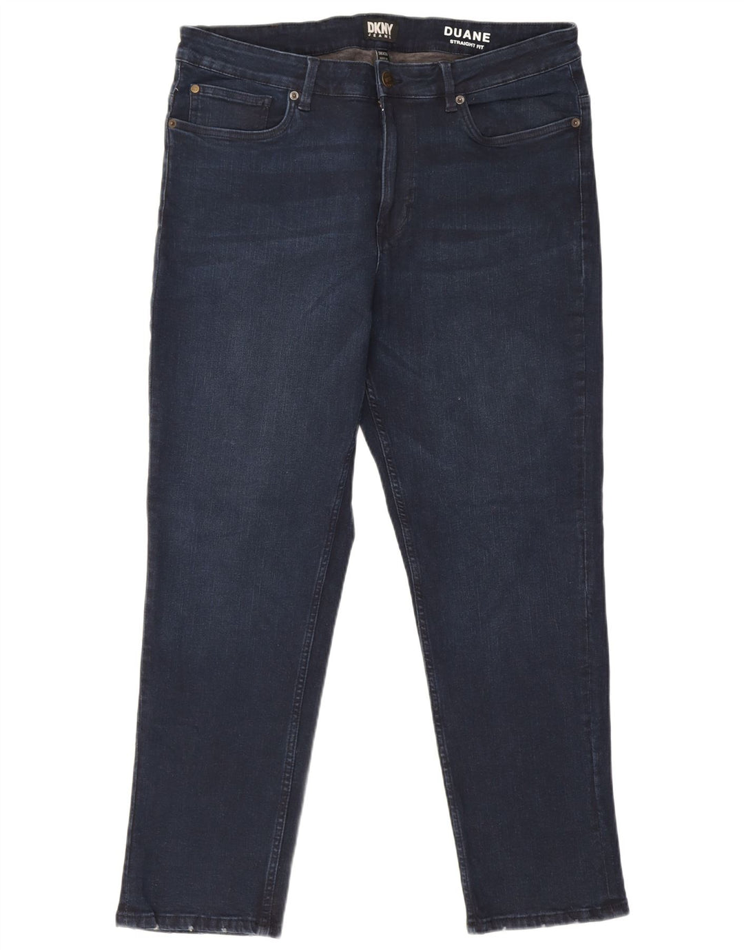 Jeans dritti da uomo Dkny Duane W36 L30 cotone blu navy