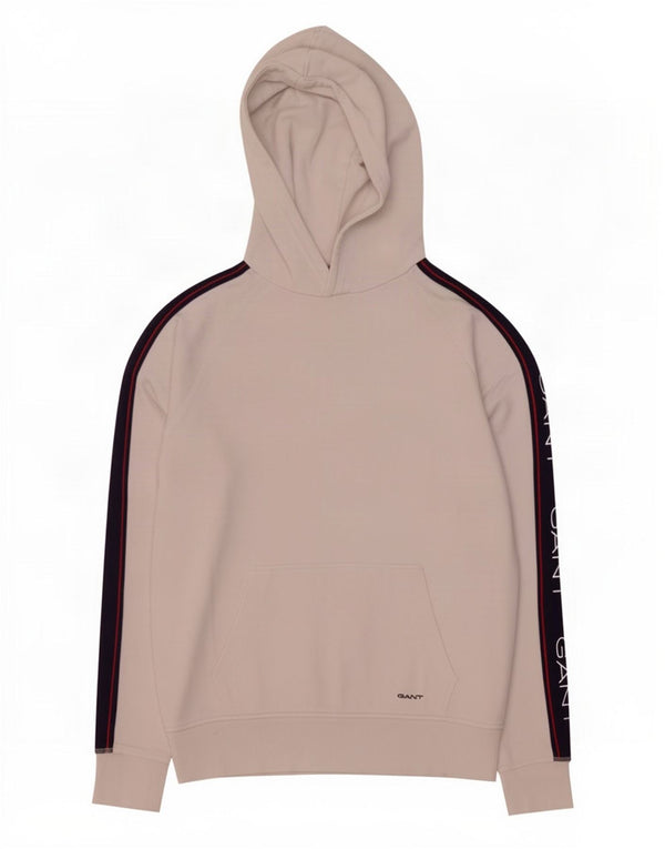 Gant Felpa con cappuccio grafica da uomo, piccola, in cotone color block bianco