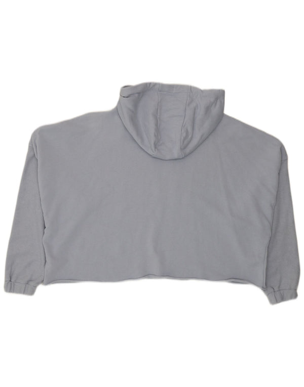 Ellesse, maglione da donna con cappuccio oversize con grafica corta, UK 10, piccolo in cotone blu