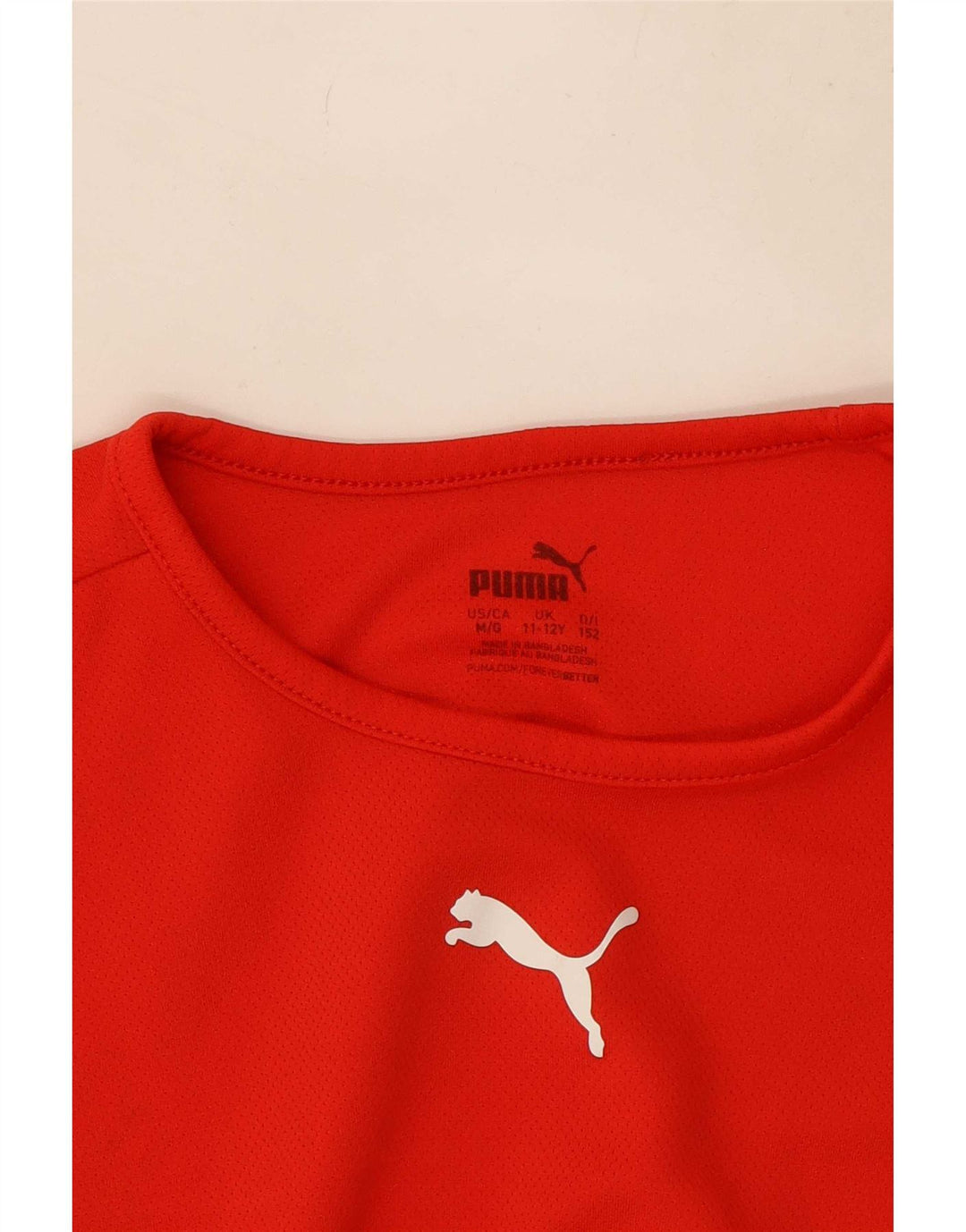 Maglietta Puma da ragazzo, 11-12 anni, in poliestere color block rosso