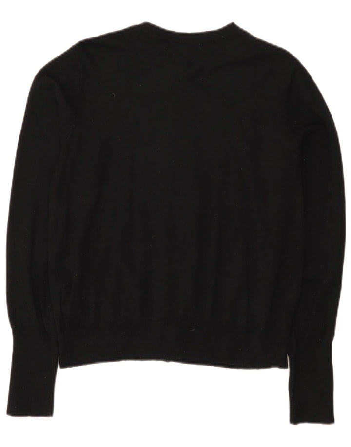 Maglione cardigan corto da donna Marks & Spencer UK 12 viscosa nera media