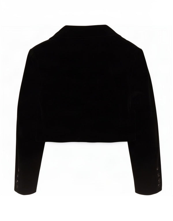 Giacca bolero in velluto a 2 bottoni da donna Benetton IT 48 XL modacrilico nero