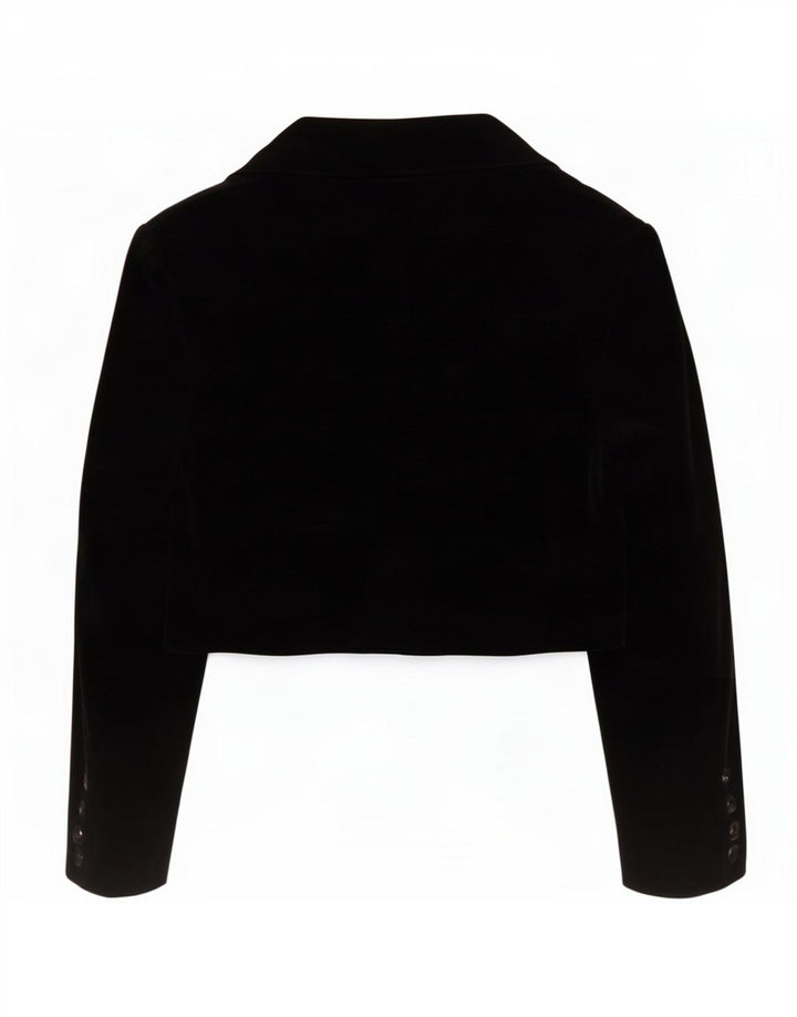 Giacca bolero in velluto a 2 bottoni da donna Benetton IT 48 XL modacrilico nero