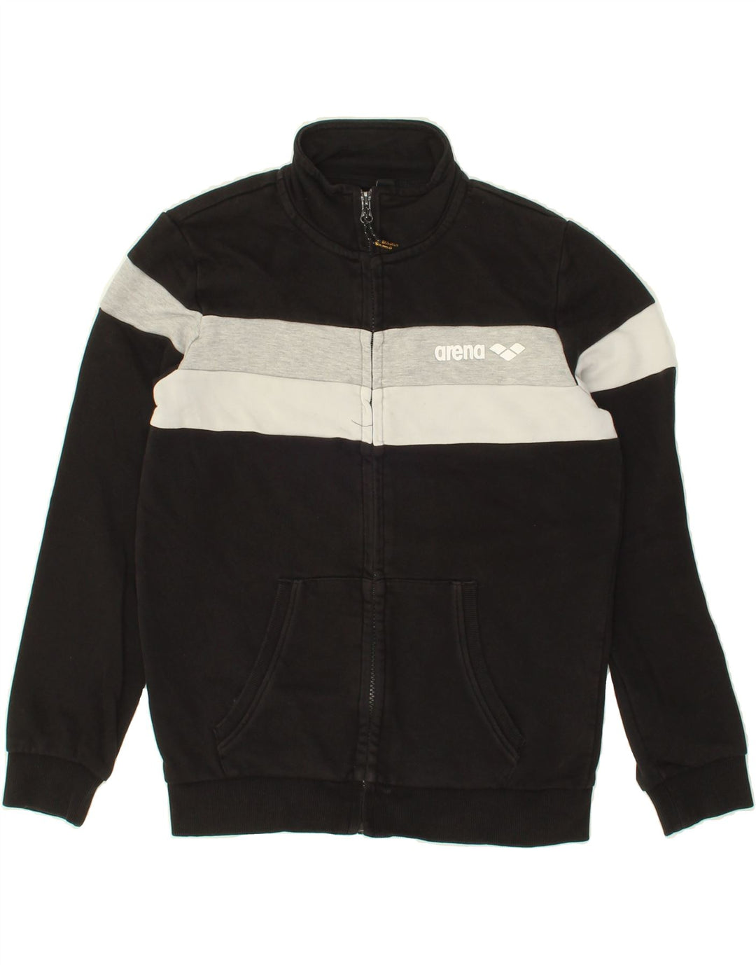 ARENA Boys Tracksuit Top Jacket 11-12 Years Black Colourblock Cotton Vintage Arena and Second-Hand Arena from Messina Hembry 